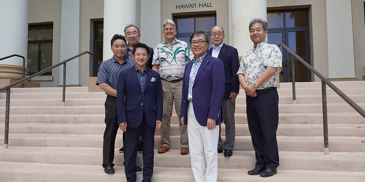 leadership from Meikai and Asahi Universities with UH officials
