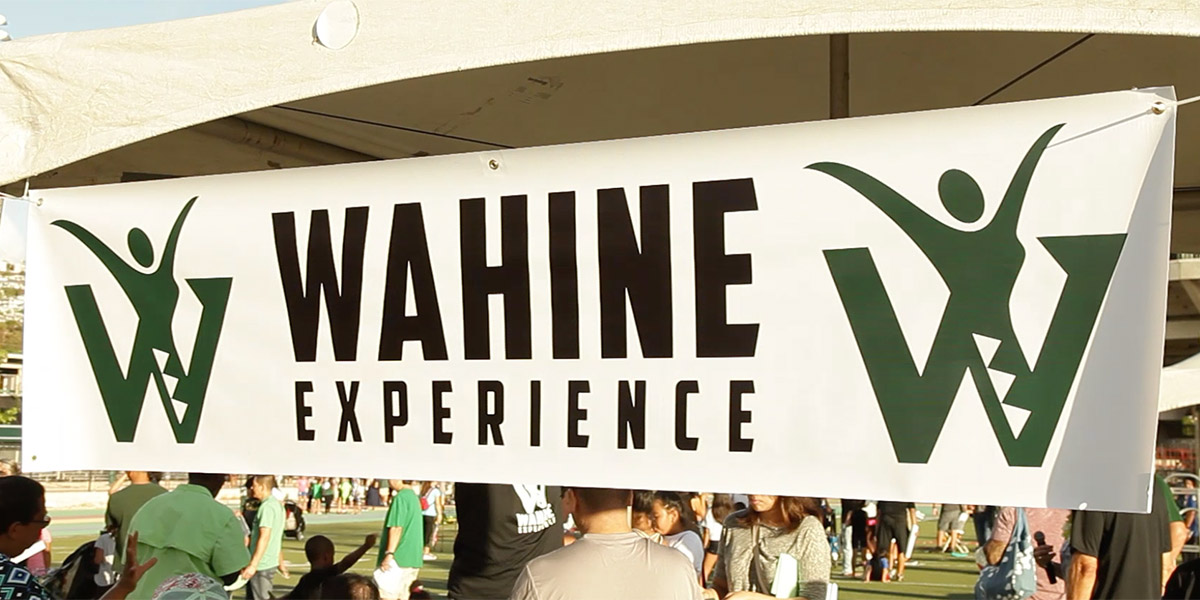 Image of event banner that says Wahine Experience
