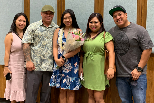 Kaley Ann Dang with her family