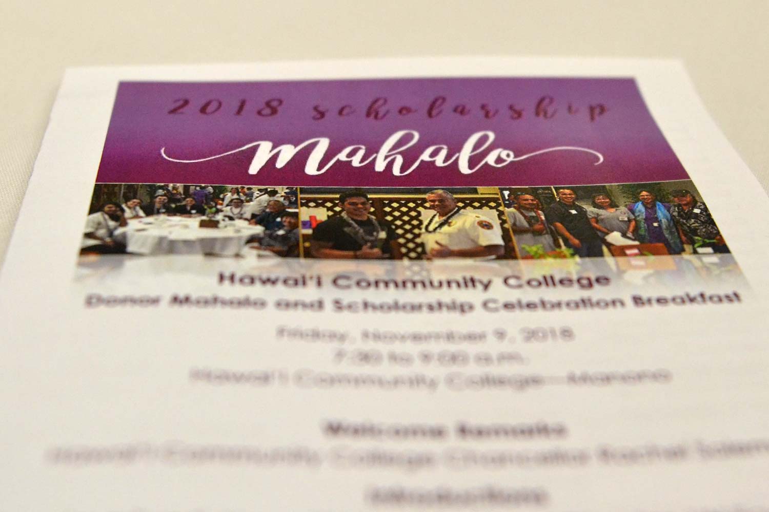 Hawai‘i Community College Scholarship Mahalo