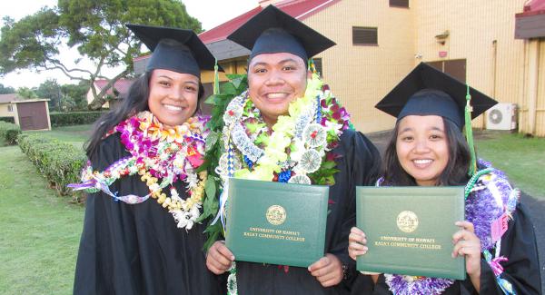 Graduates at the Kauaʻi Community College commencement