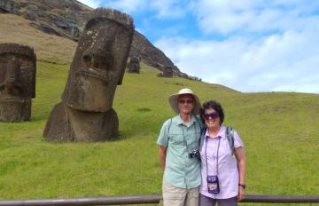 Kirk and Fran on Easter Island in 2018
