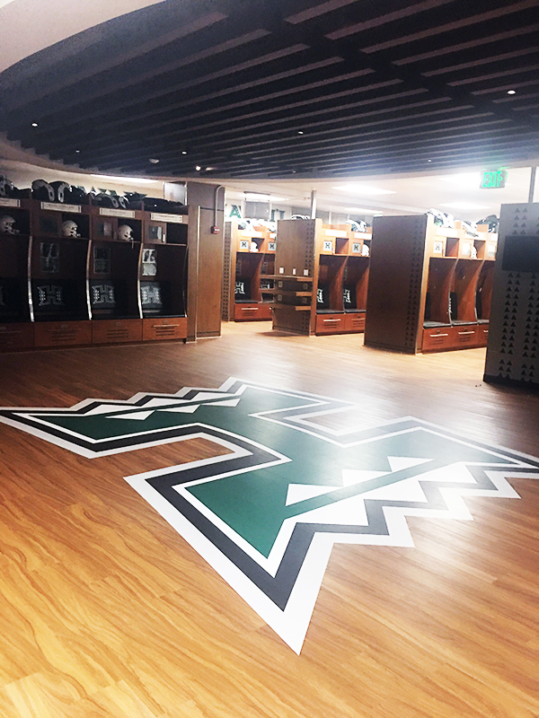 The new floor helps recruits see the locker room in its best light.